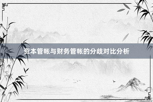 资本管帐与财务管帐的分歧对比分析